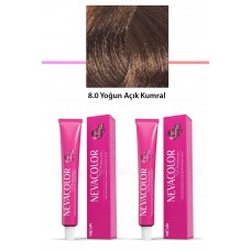 2 li Set Premium 8.0 Yoğun Açık Kumral - Kalıcı Krem Saç Boyası 2 X 50 g Tüp 