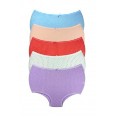 5 Adet Puantiyeli Kadın Toparlayıcı Yüksek Bel Bato Külot 