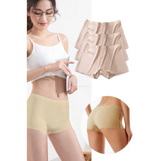 3 Adet Kadın Dikişsiz Görünmez İz Yapmaz Mini Şort Boxer Ten 