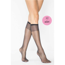 12 Adet Süper Ince 15 den Mat Pantolon Çorabı Siyah 