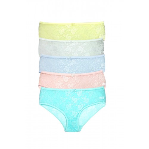 5 Adet Kadın Komple Tül Dantel Bato Külot