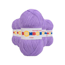 5 Adet Kristal El Örgü Lif İpi Lila 98205 