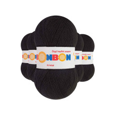 5 Adet Kristal El Örgü Lif İpi Siyah 98206 