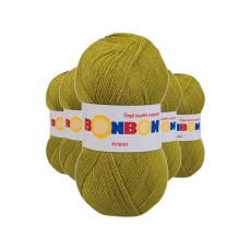 5 Adet Kristal El Örgü Lif İpi Çimen Yeşili 98229 