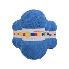 5 Adet Kristal El Örgü Lif İpi Açık Mavi 98236 