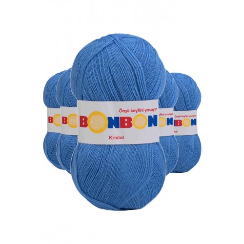 5 Adet Kristal El Örgü Lif İpi Açık Mavi 98236