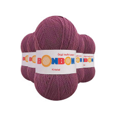 5 Adet Kristal El Örgü Lif İpi Koyu Gül Kurusu 98303 