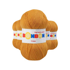 5 Adet Kristal El Örgü Lif İpi Hardal 98415 