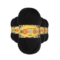 5 Adet Lüks Patik İpi Yünü Siyah 98206 