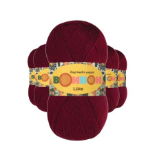 5 Adet Lüks Patik İpi Yünü Bordo 98220 