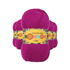 5 Adet Lüks Patik İpi Yünü Fuşya 98403 