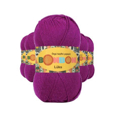 5 Adet Lüks Patik İpi Yünü Koyu Fuşya 98677 