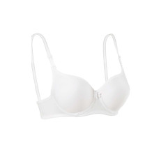 Destekli Slikonlu Düz Sütyen Beyaz 