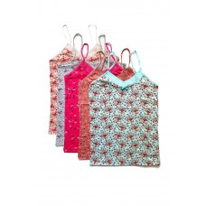 5 Adet Kadın Askılı Desenli Atlet Dantelli Empirme Pamuklu Penye D1-5 