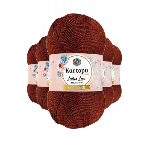 5 Adet Lotus Lux Bikini Büstiyer Bluz Simli Örgü İpi K834 Taba