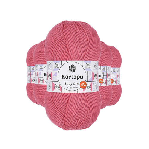 5 Adet Baby One Tüylenmeyen El Örgü İpi Yünü Şeker Pembe K244