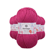 5 Adet Baby One Tüylenmeyen El Örgü İpi Yünü Fuşya K245 