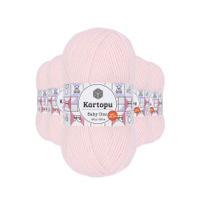 5 Adet Baby One Tüylenmeyen El Örgü İpi Yünü Bebe Pembe K255 