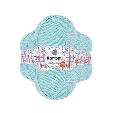 5 Adet Baby One Tüylenmeyen El Örgü İpi Yünü Bebe Mavi K578 