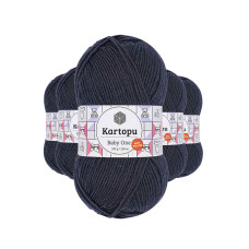 5 Adet Baby One Tüylenmeyen El Örgü İpi Yünü Lacivert K633 