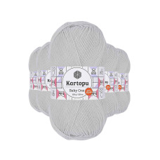 5 Adet Baby One Tüylenmeyen El Örgü İpi Yünü Alaska Gri K992 