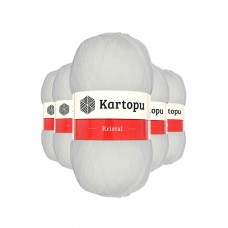 5 Adet Kristal Çift Katlı El Örgü Lif İpi Beyaz K010 