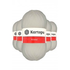 5 Adet Kristal Çift Katlı El Örgü Lif İpi Ekru K013 