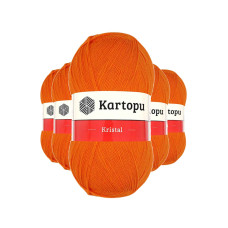 5 Adet Kristal Çift Katlı El Örgü Lif İpi Turuncu K210 