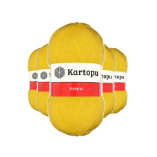 5 Adet Kristal Çift Katlı El Örgü Lif İpi Sarı K301 