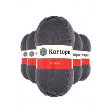 5 Adet Kristal Çift Katlı El Örgü Lif İpi Kömür Gri K556 