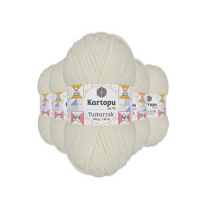 5 Adet Yumurcak Kadife El Örgü İpi Kırık Beyaz K011