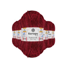 5 Adet Yumurcak Kadife El Örgü İpi Vişne Çürüğü K106 