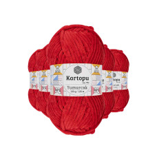 5 Adet Yumurcak Kadife El Örgü İpi Açık Kırmızı K165 