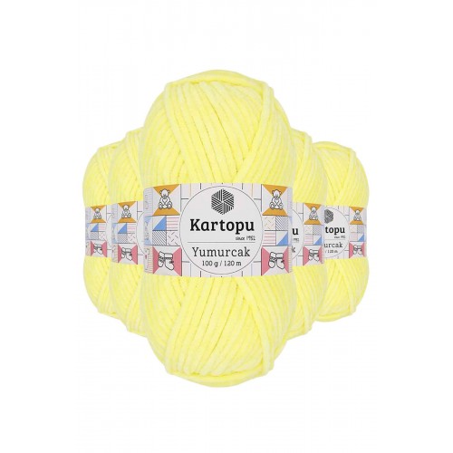 5 Adet Yumurcak Kadife El Örgü İpi Sarı K333