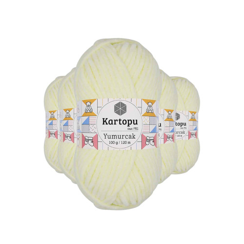 5 Adet Yumurcak Kadife El Örgü İpi Krem K335