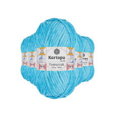 5 Adet Yumurcak Kadife El Örgü İpi Turkuaz K515 