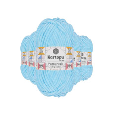 5 Adet Yumurcak Kadife El Örgü İpi Açık Turkuaz K516 