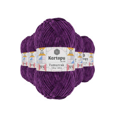 5 Adet Yumurcak Kadife El Örgü İpi Açık Mor K719 