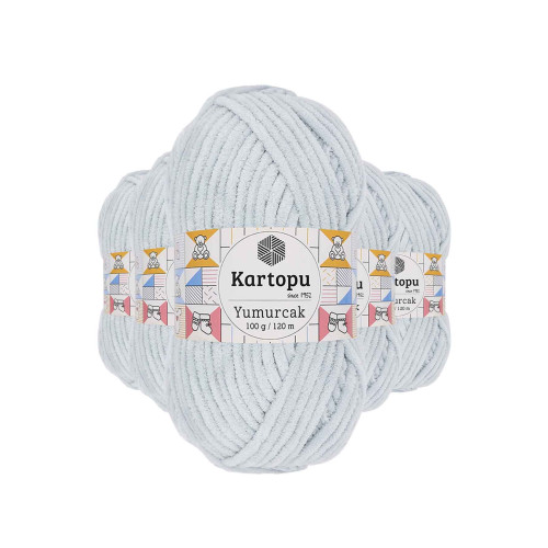 5 Adet Yumurcak Kadife El Örgü İpi Açık Gri K919