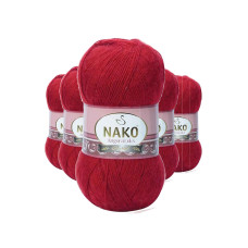 5 Adet Angora Lüks El Örgü İpi Koyu Kırmızı 1175 