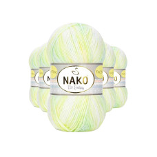 5 Adet Mini Batik Bebe El Örgü İpi Sarı Yeşil 32424 