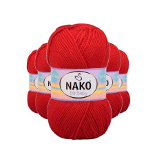 5 Adet Elite Baby El Örgü İpi Tüylenmeyen Bebek Yünü Alev Kırmızı 207 