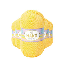 5 Adet Elite Baby El Örgü İpi Tüylenmeyen Bebek Yünü Sarı 2857 