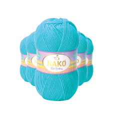 5 Adet Elite Baby El Örgü İpi Tüylenmeyen Bebek Yünü Turkuaz 3323 