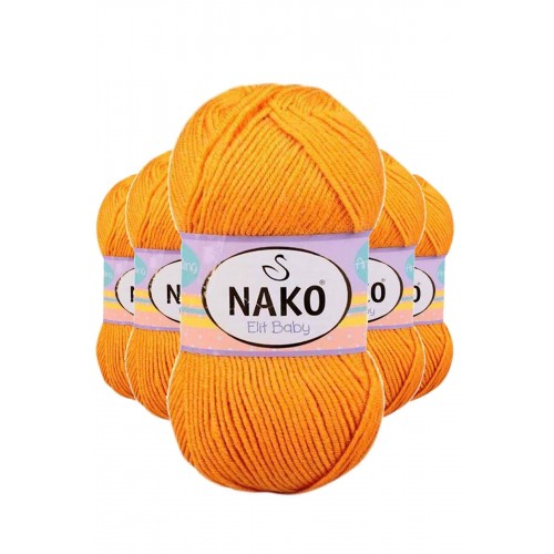 5 Adet Elite Baby El Örgü İpi Tüylenmeyen Bebek Yünü Portakal Kabuğu 4038