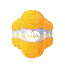 5 Adet Elite Baby El Örgü İpi Tüylenmeyen Bebek Yünü Koyu Sarı 4674 