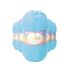 5 Adet Elite Baby El Örgü İpi Tüylenmeyen Bebek Yünü Gök Mavisi 6723 