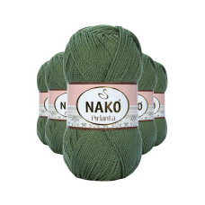 5 Adet Pırlanta Amigurumi El Örgü İpi Yünü Haki Yeşil 11253 