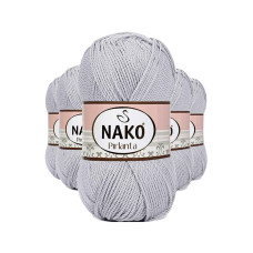 5 Adet Pırlanta Amigurumi El Örgü İpi Yünü Açık Gri 130 