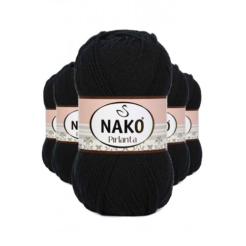 5 Adet Pırlanta Amigurumi El Örgü İpi Yünü Siyah 217